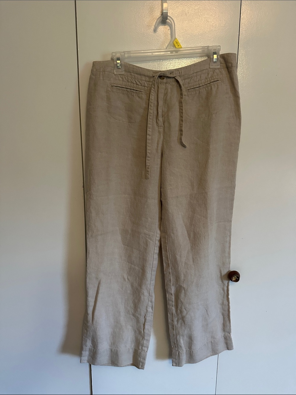 Charter Club Men's Light Taupe Linen Drawstring Chinos